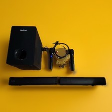 Karaoke Soundbar with Subwoofer for TV: Sound Bar with 2 Wireless Microphones