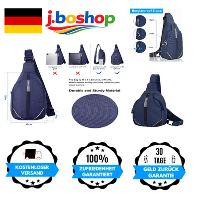 WATERFLY Anti-Diebstahl Sling Bag für Damen und Herren Brusttasche Hippie Cross