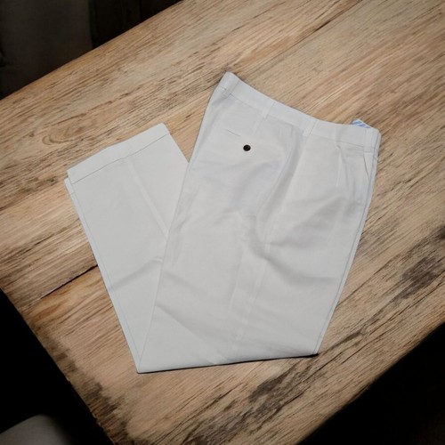 Brooks Brothers Elliot Baird McNutt Irish Linen Blend Pleated Pants White 35x32