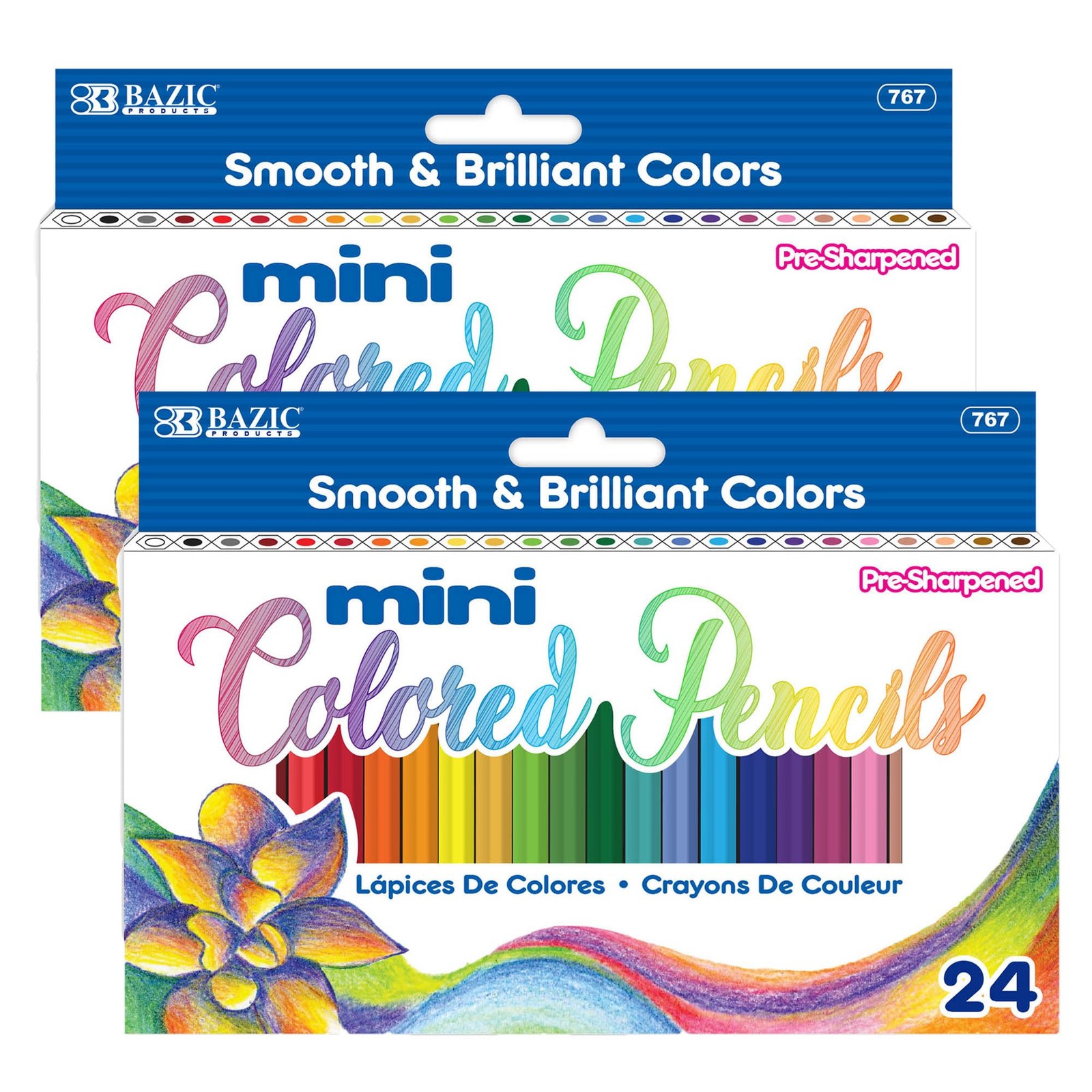 24 Color, Mini Coloring Pencil Set Soft Core