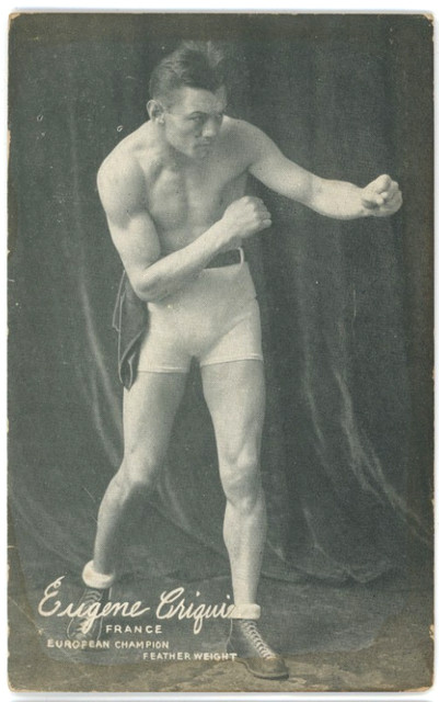1923 Exhibit Supply Co. - Eugene Criqui Boxing Arcade Card - Featherweight Champ