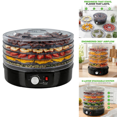 Nutrichef Electric Countertop Food Dehydrator Professional Multi-Tier Food