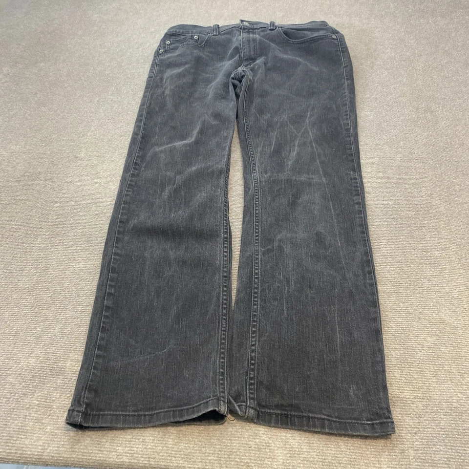 Jeans De Colección Levis 559 Y2K Para Hombres 34x32 Desteñidos Negros Sueltos Relajados Envejecidos Denim Foto 2 de 4