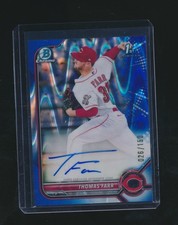 THOMAS FARR 2022 BOWMAN CHROME 1ST BLUE REFRACTOR RC AUTO 026/150 #CPA-TF