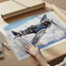 WW2 Spitfire Aviation A3 Artwork Print Poster Militaria Art