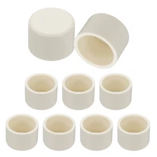 9 Pack 0.8" Diameter PVC Pipe End Cover Cap Fittings for Furniture Garden, White