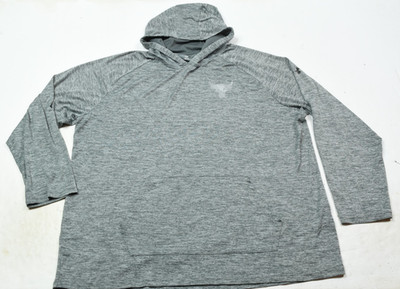 Under Armour Project Rock Tech Hoodie Mens 3XL Gray Long Sleeve Pullover Gym