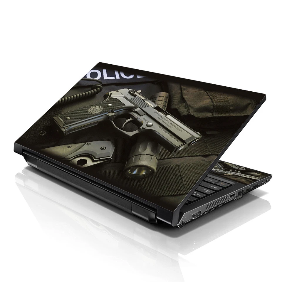 17.3" 18" 19" Laptop Notebook Skin Sticker Protective Decal Police Gun L-459 - Image 2 of 4