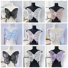 Large Lace Butterfly Embroidery Appliques Cloths For Patches Wedding Dress DIY