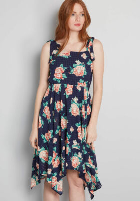 ModCloth NWT Women's ''Creative Energy'' Floral Sundress - Navy - Size X Small