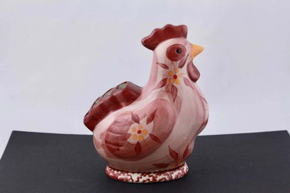 TEMPTATIONS ROOSTER MEASURING SPOONS RED FLORAL PATTER NO SPOONS - Image 3 of 4