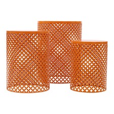 3 Pcs Outdoor Side Table Metal Frame Accent Table Modern End Table s/m/l 