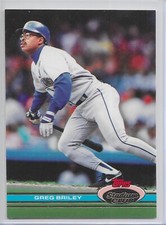 1991 Stadium Club Baseball Greg Briley Card # 130 Rare Variation B Copyright