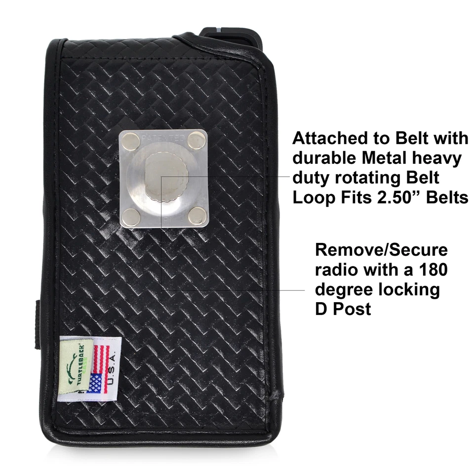 Sonim XP8 BASKET WEAVE Funda Cuero Negro Cierre Imán, Clip para Cinturón Foto 3 de 4