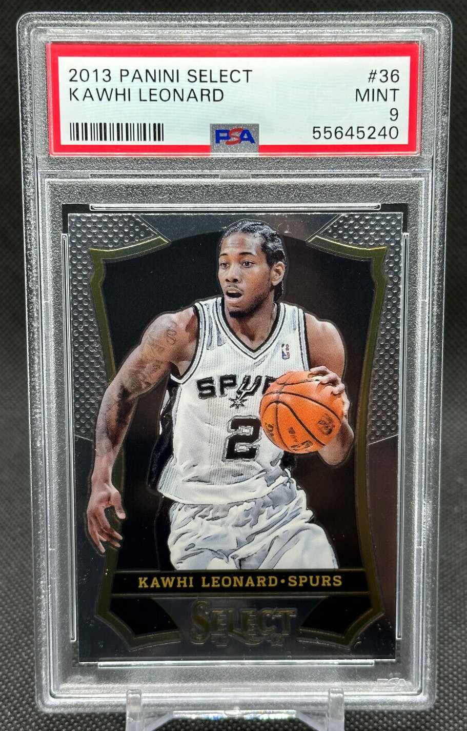 2013 Panini Select Kawhi Leonard Base #36 San Antonio Spurs 2nd Year PSA 9 MINT