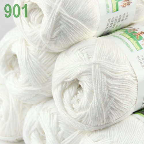 Sale Lot 1-9 Skeins x 50gr Soft Bamboo Cotton Baby Hand Knit Shawls Crochet Yarn - Picture 10 of 129