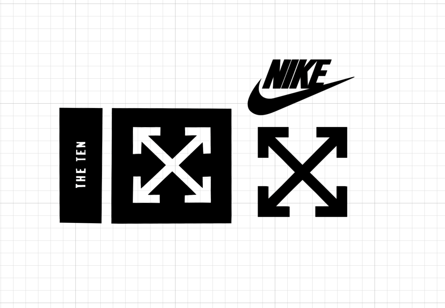 OFF WHITE X NIKE Soletta Nike Off White logo The 10 Air Force 1 termopressa vinile ricambio