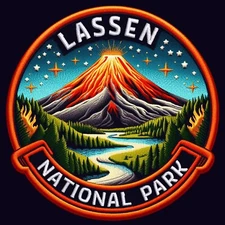 Lassen Volcanic National Park Patch Iron-on Applique Nature Badge Adventure