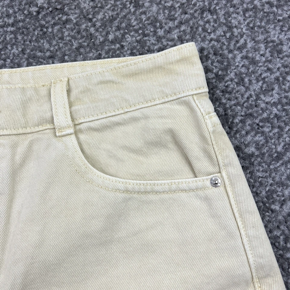 Pantalones Cortos Vaqueros Zara Mujer 6 Amarillo Jean Corte Diseñador 3 En Botín Cintura Alta Foto 2 de 4