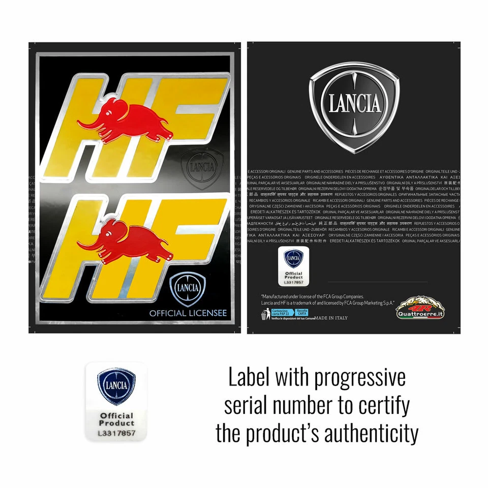 Adesivo HF Lancia Delta Integrale Ufficiale 2 Loghi, 94 x 131 mm - Immagine 4 di 4