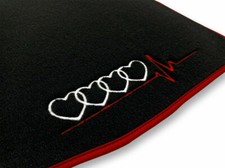 VELOURS FUßMATTEN für AUDI 90 B3 (1986-91) SCHWARZ + STICKEREI, NUBUK, PREMIUM++