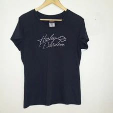 Harley Davidson Embroidered Fitted Shirt-Size XL-Tilley Statesville N.C.-Biker