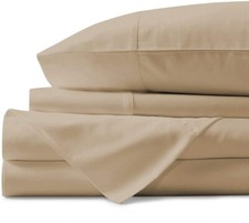 Mayfair Linen 100 Egyptian Cotton Sheets,SAND King Sheets Set, 600 Thread