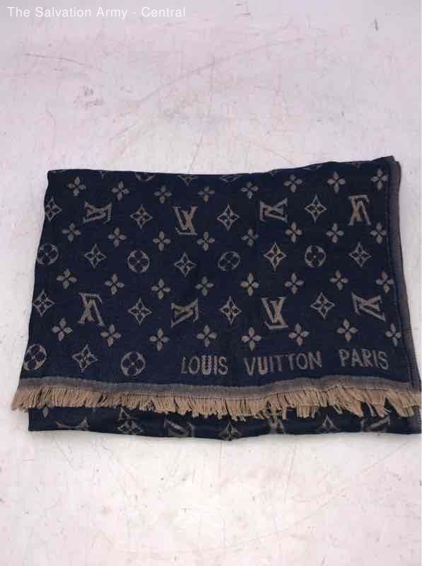 Louis Vuitton Womens Blue Monogram Shine Neck Warmer Rectangle Scarf