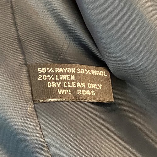 Club Room Blazer Mens 42S Blue Herringbone Rayon Wool Linen 3 Button Jacket - Picture 5 of 12