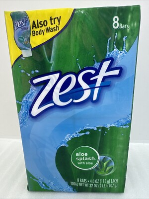 Zest ALOE SPLASH Bar Soap With Aloe 8 Full Sized 4oz Bars SEALED | eBay