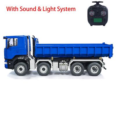 1/14 RC Hydraulic Roll-off Dumper Truck 8*8 Assembled Full Dump Car Sound Lights