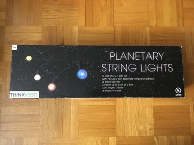 Thinkgeek Planetary String Lights 10 Bulb (AC C7) Light Set Solar System