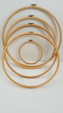 Embroidery Wooden Hoop/Frame Set of 5- 3 12"; 1 6"; 1 14" NEEDLEWORK