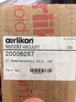 Oerlikon Leybold Membranventil D2,5-16 E , Artnr. 20006287