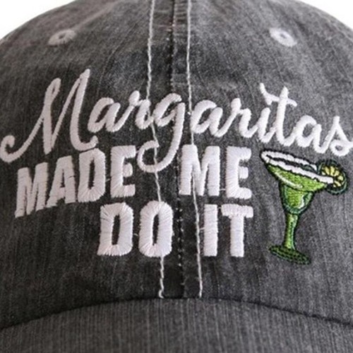 Embroidered Margaritas Made Me Do It Distressed Trucker Hats - Picture 2 of 2