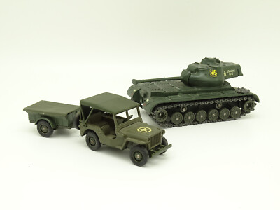 Lot Solido 1/50 - Char M47 Patton + Jeep Avec Remorque - Armée Américaine - Occasion (sans Boîte)
