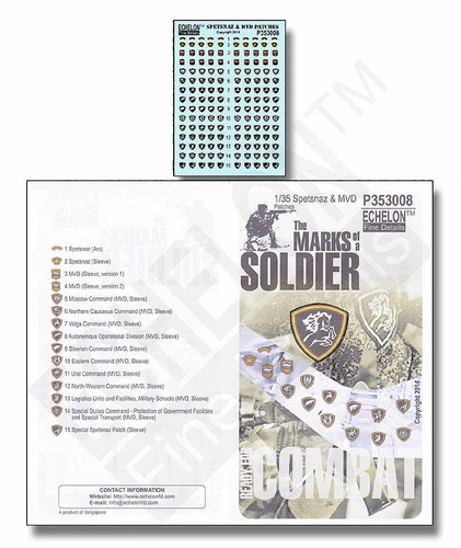Echelon Decals 353008	1/35 Spetsnaz & MVD Patches The Marks of a Soldier decals