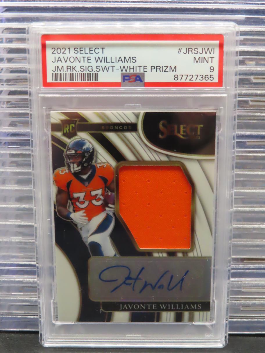 Javonte Williams Panini Select Jumbo Rookie Signature Swatches #JRSJWI White Prizm