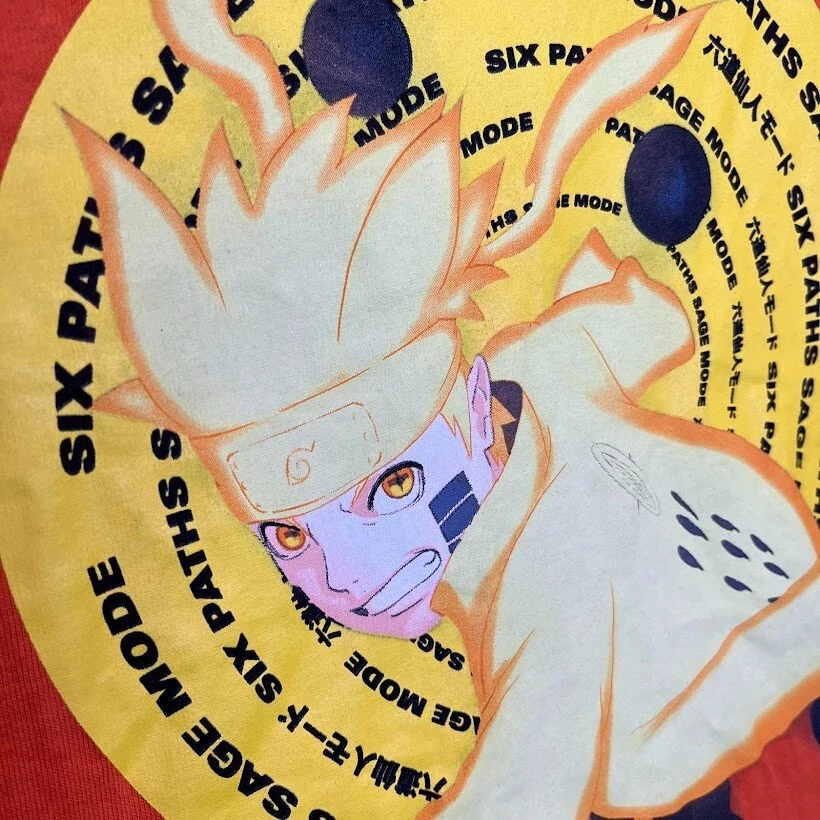 Camiseta Naruto Viz Media Para Hombre XL Naranja Modo Salvia Anime Colorida Informal Foto 3 de 4