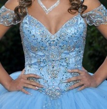MORI LEE VIZCAYA BAHAMA BLUE QUINCEANERA DRESS STYLE 89135