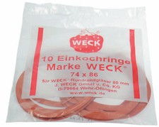 Weck Einkochringe 074/86 10 St&uuml;ck Gummis f&uuml;r Weckgl&auml;ser Einochgl&auml;ser Rundrand 80