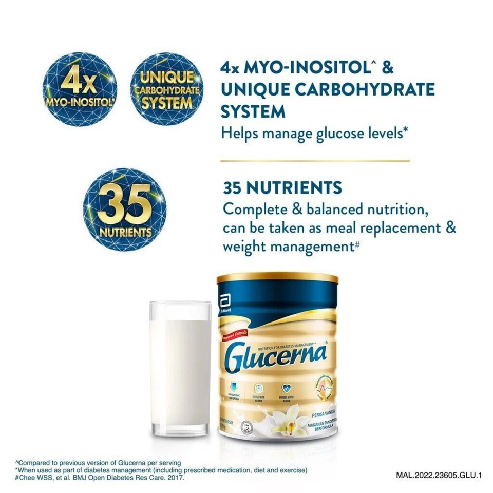 2 Latas Glucerna Nutrition Para Manejo Diabético Leche en Polvo 800g Vainilla Foto 2 de 4