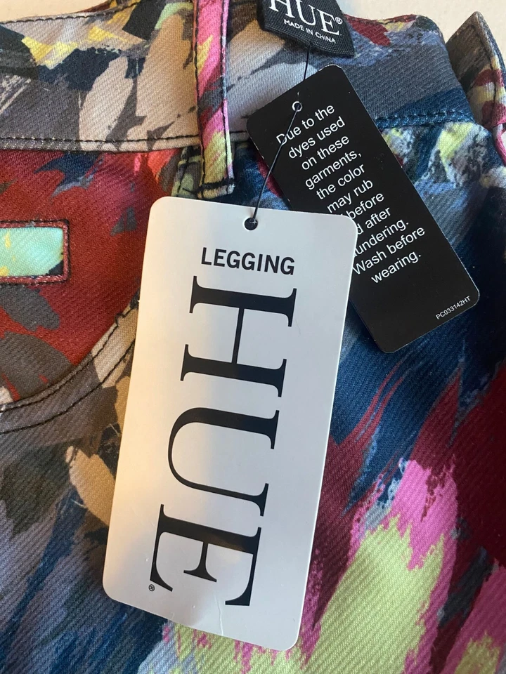 HUE NUEVO CON ETIQUETAS U16886 Multi Floral Dobladillo Dividido Sarga Imitación Bolsillo Leggings talla S Foto 3 de 4