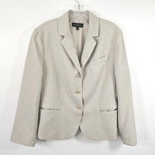 Talbots Size 14 Womens Tan Beige Collared Career Blazer