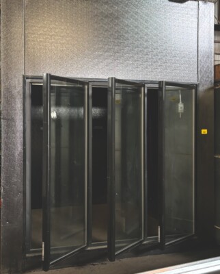 Used walk in cooler 3-glass display doors with new refrigeration system  A00563
