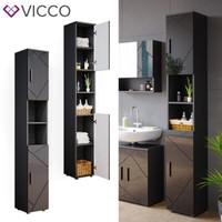 Badschrank Hochschrank Badezimmerschrank Irma Anthrazit Badregal 6 FäCher Vicco
