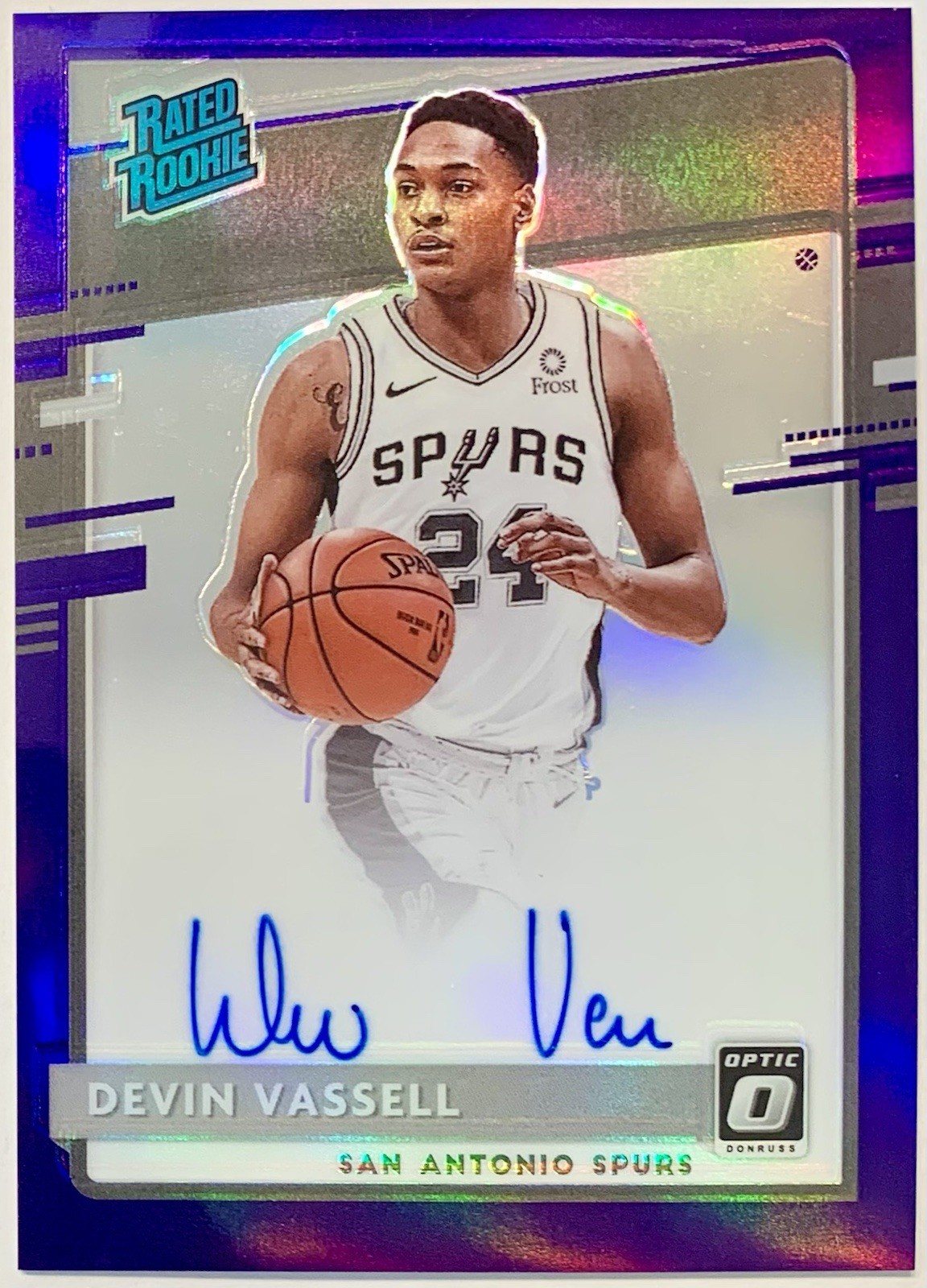 Devin Vassell 2020 Optic #161 Rated Rookie Signatures - Purple