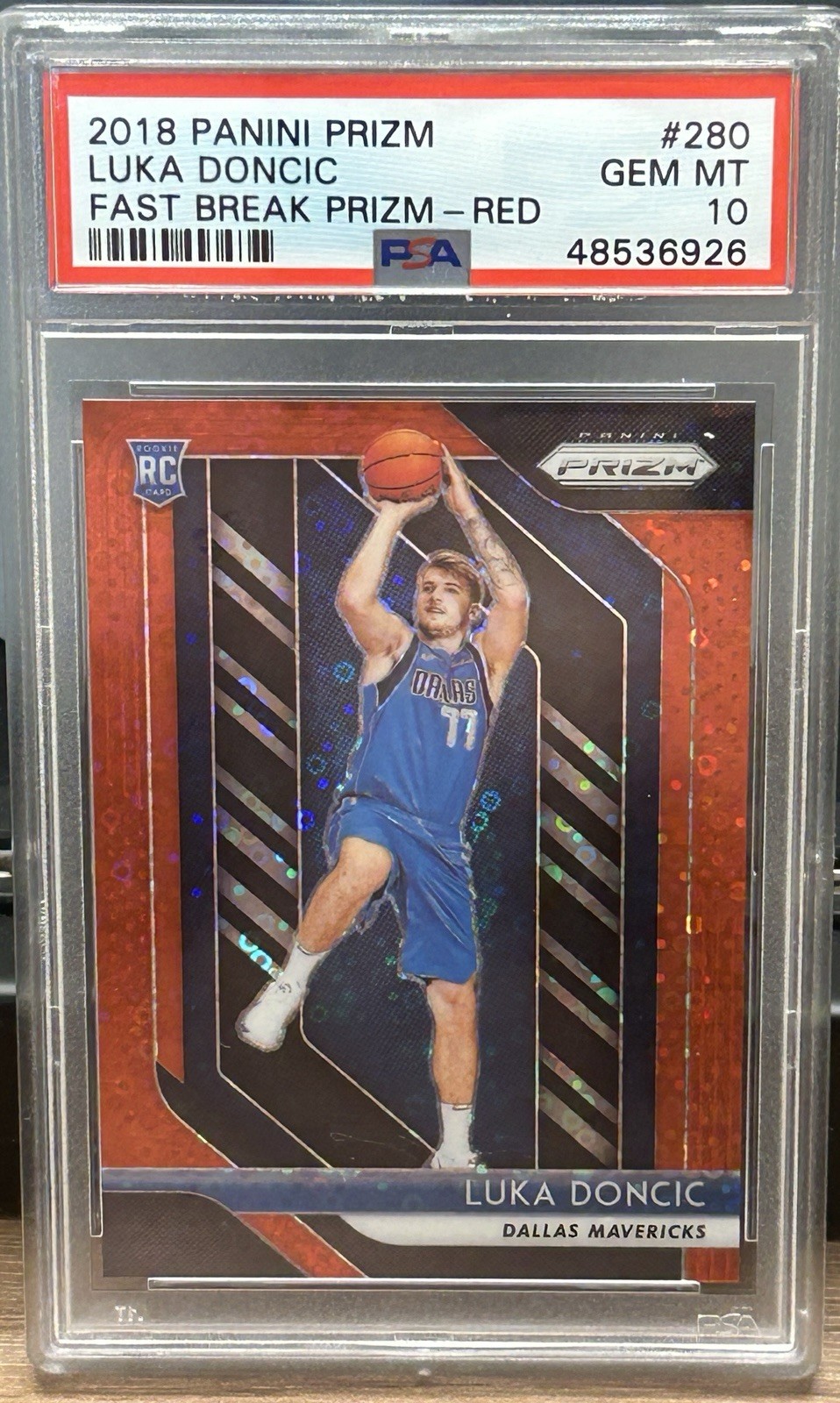 2018-19 Panini Prizm Luka Doncic /125 PSA 10 Red Fast Break RC!!! RARE
