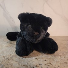 AURORA WORLD SILKY BLACK PANTHER WITH GLASS GREEN EYES PLUSH ANIMAL