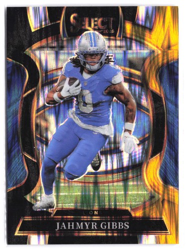 Jahmyr Gibbs Black and Gold Prizm Shock Select 2025 Panini Select #71